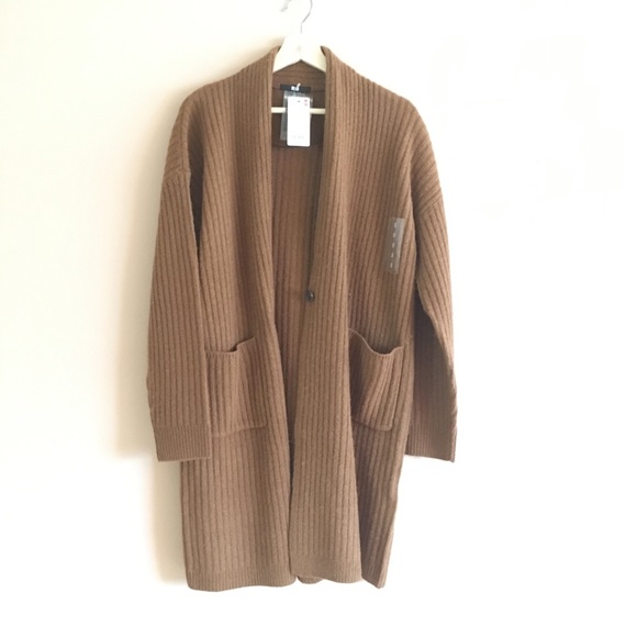 camel colored sweater coat